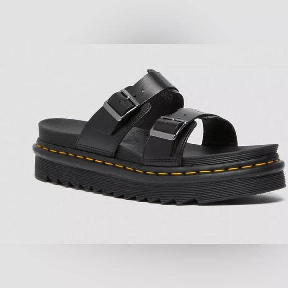 Doc Marten’s MYLES BRANDO black‎ LEATHER BUCKLE SLIDE SANDALS size 11 men new - Picture 14 of 14